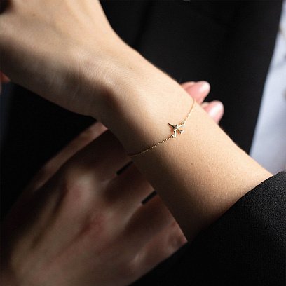 Браслет "Самолетик" в желтом золоте б04576 №3