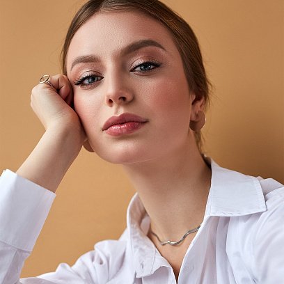 Кольцо "Круговорот" в белом золоте к06929 №15