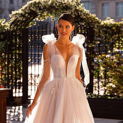 Сережки - кільця в білому золоті (5.4 см) с07149 №7