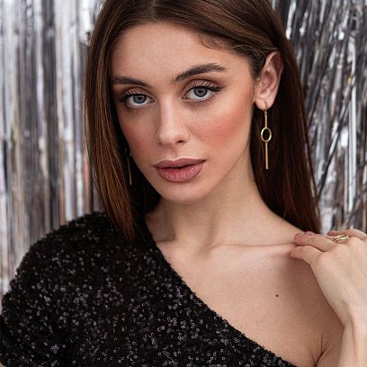 Сережки "Меліса" в жовтому золоті с07511 №2