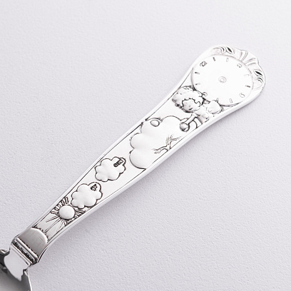 Серебряная чайная ложка "Мальчик" (метрика рождения) 6343-D №3