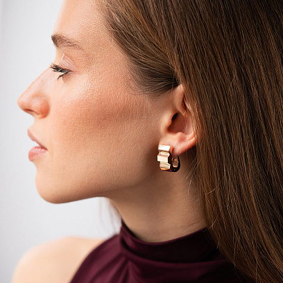 Сережки "Gabriela" у червоному золоті с09542 №2