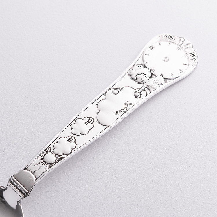 Серебряная чайная ложка "Мальчик" (метрика рождения) 6343-D от ювелирного магазина Оникс - 2