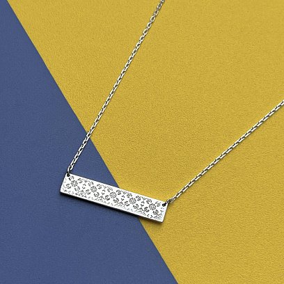 Срібне кольє "Бандерівка" 181219 №6