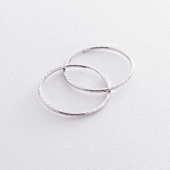 Серьги - кольца в белом золоте (2.9 см) с07144