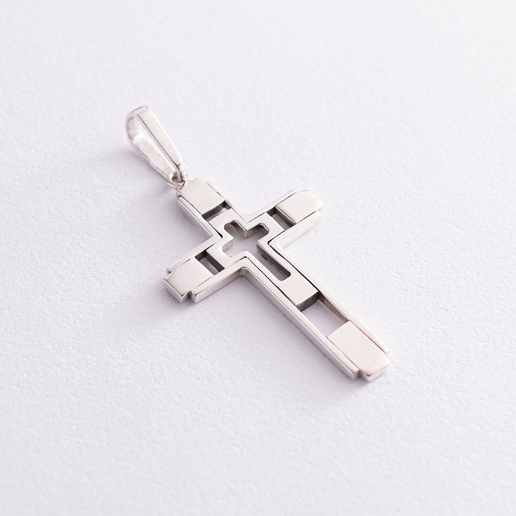 Серебряный крест Кр1511ч от ювелирного магазина Оникс
