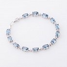Срібний браслет з синіми фіанітами 141137 от ювелирного магазина Оникс