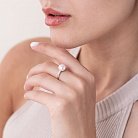 Серебряное кольцо с жемчугом и фианитами 1805/1р-PWT от ювелирного магазина Оникс - 1