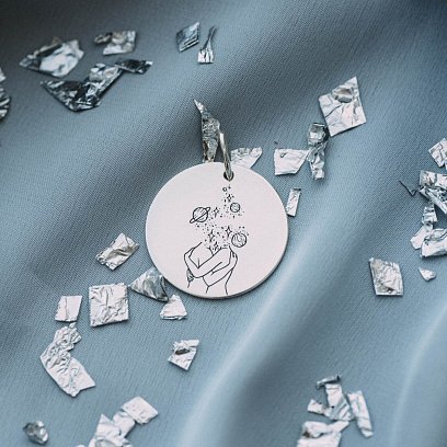 Срібний кулон "Ти мій всесвіт" 133090всел №7