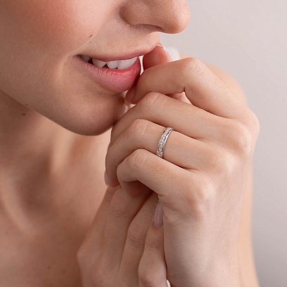 Кольцо в белом золоте с бриллиантами 214861121 №10