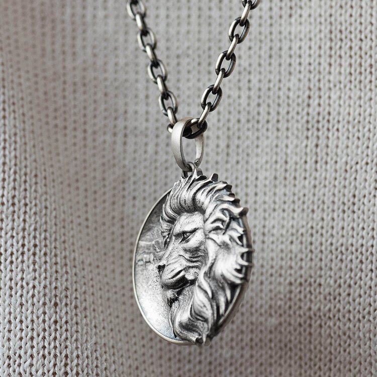 Серебряный кулон "Лев" (возможна индивидуальная гравировка) 1224 от ювелирного магазина Оникс - 7