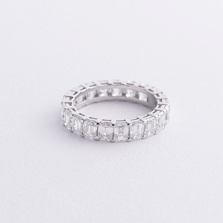 Каблучка з доріжкою діамантів (біле золото) 242161121 від ювелірного магазину Онікс - 2