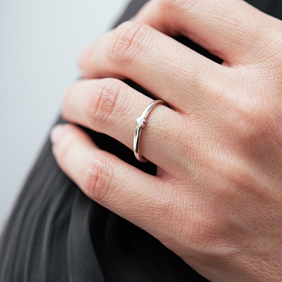 Серебряное кольцо "Сердце" 3887 №2