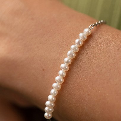 Серебряный браслет с жемчугом 4209р-3PWT №5