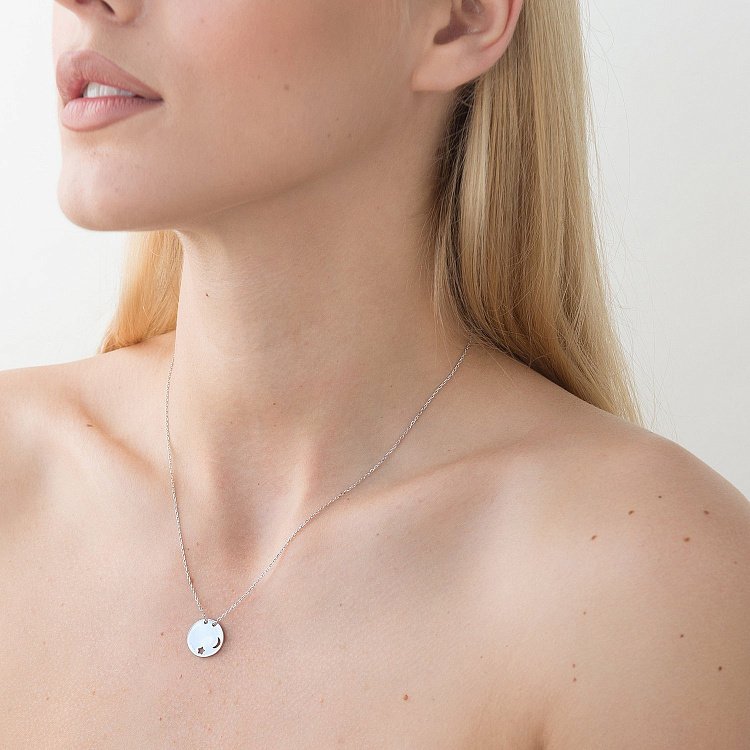 Серебряное колье для гравировки 18796 от ювелирного магазина Оникс