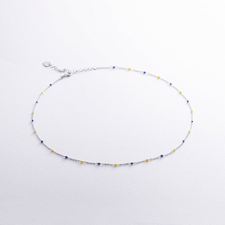 Кольє в сріблі (синя та жовта емаль) 181270 від ювелірного магазину Онікс - 2