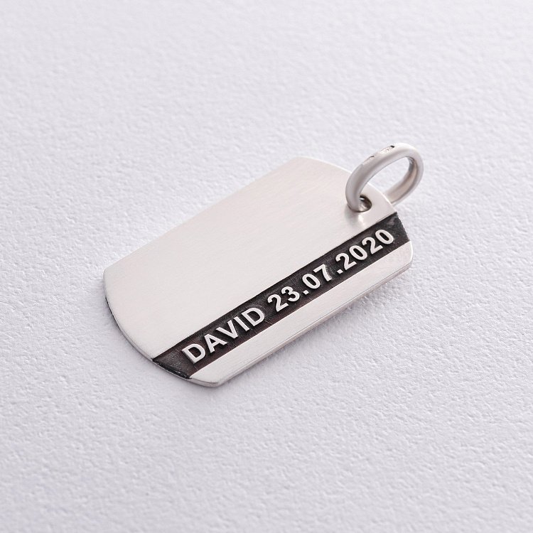 Срібний жетон для індивідуального гравіювання (маленький) 133349-ГР від ювелірного магазину Онікс - 6