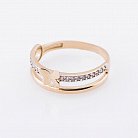 Золотое кольцо "Бабочка" с фианитами к05218 от ювелирного магазина Оникс - 1