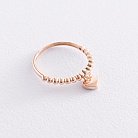 Золотое кольцо "Сердечко" с фианитом к06818 от ювелирного магазина Оникс - 2
