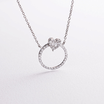 Золотое колье "Сердечко" с бриллиантами колб0178ca