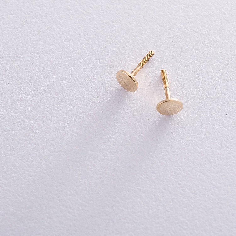 Золотые серьги-пусеты "Кружочки" с06452 - 3 Золотые серьги-пусеты "Кружочки" с06452 от ювелирного магазина Оникс - 3