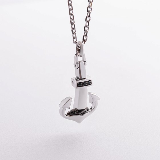Мужское серебряное колье "Якорь" Zancan EXC467-B №3
