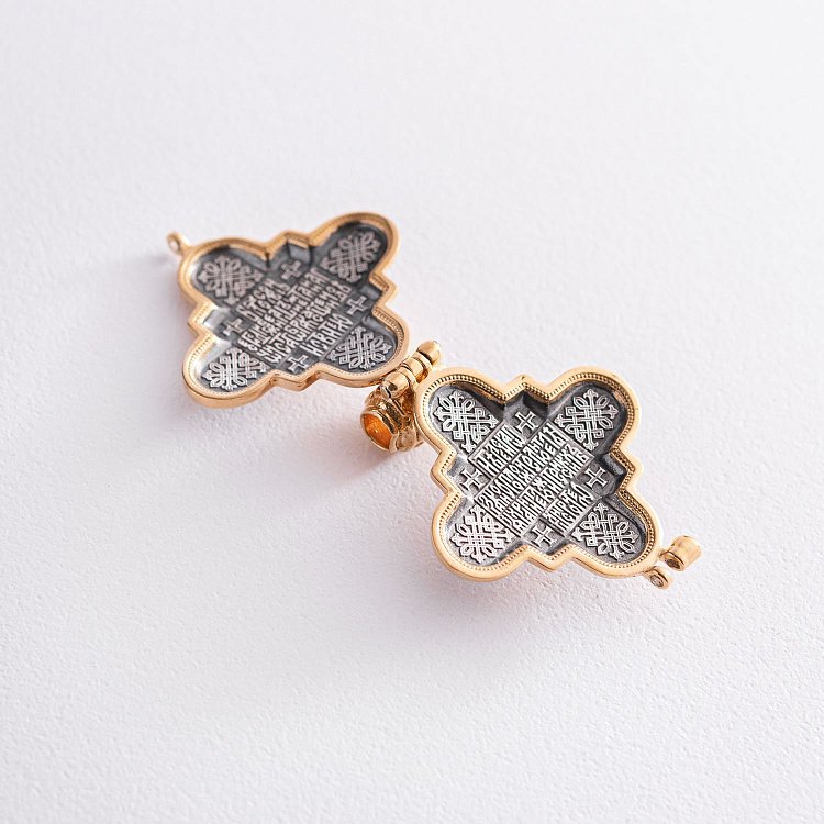 Срібний мощевик з позолотою "Господь Вседержитель. Божа Матір" 131805 від ювелірного магазину Онікс - 6