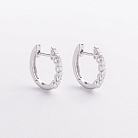 Золоті сережки - кільця з діамантами сб0610mi от ювелирного магазина Оникс