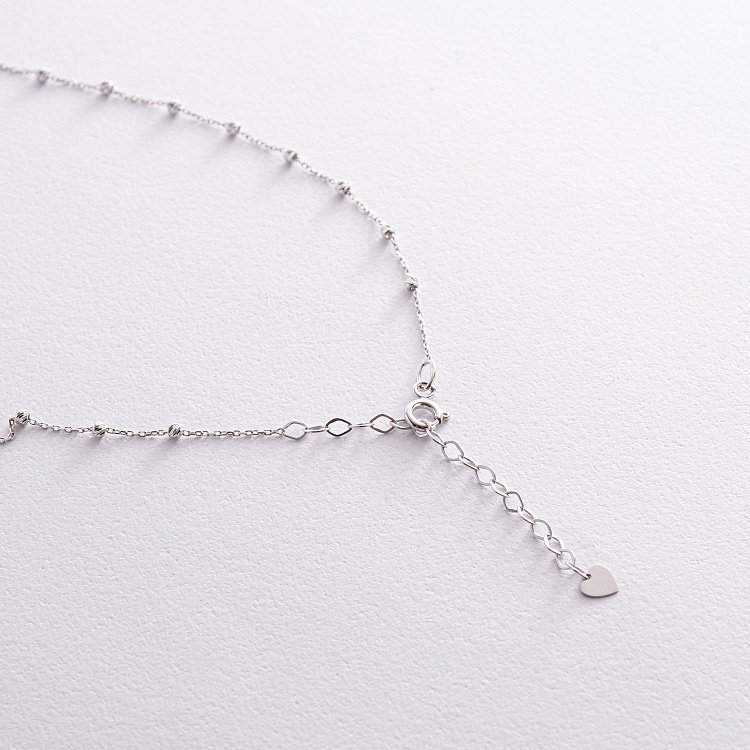 Колье "Шарики" в белом золоте кол02409 от ювелирного магазина Оникс - 4