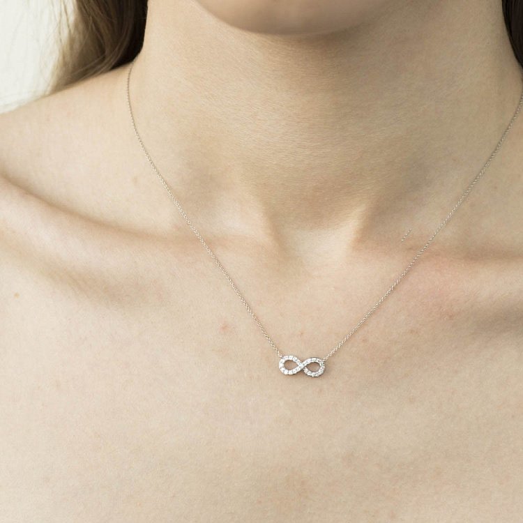 Золотое колье "Бесконечность" (бриллианты) колб0031са от ювелирного магазина Оникс - 3