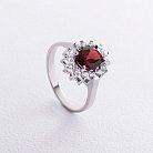 Серебряное кольцо с пиропом и фианитами GS-01-012-4110 от ювелирного магазина Оникс