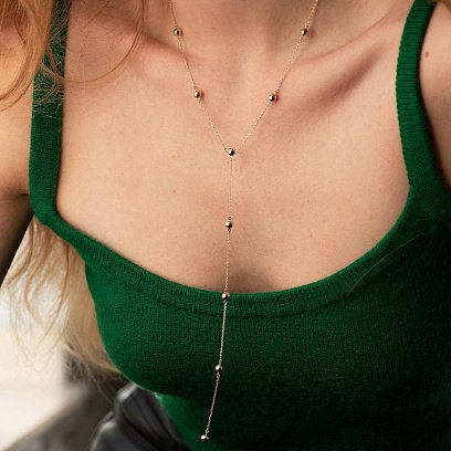 Колье "Шарики" в желтом золоте кол02507 №2