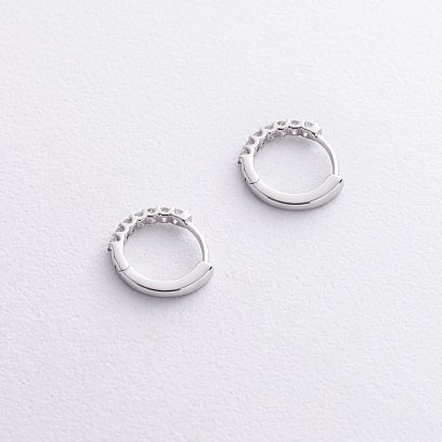 Золотые серьги - кольца с бриллиантами сб0564sm №2