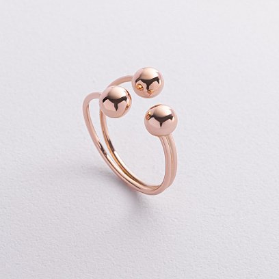 Кольцо "Шарики" в красном золоте к08262