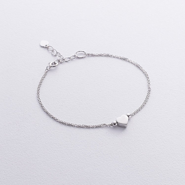 Серебряный браслет "Сердечко" 905-01433 от ювелирного магазина Оникс