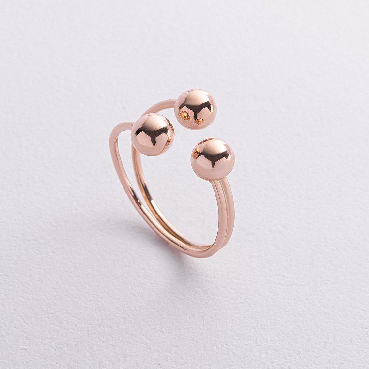 Кольцо "Шарики" в красном золоте к08262 от ювелирного магазина Оникс