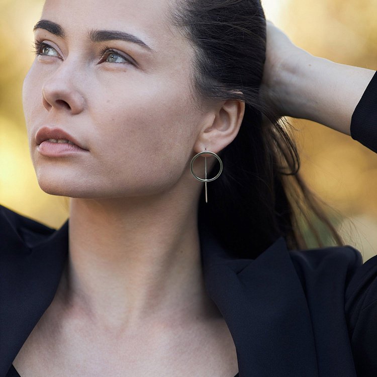 Серебряные серьги "Геометрия" 122552 от ювелирного магазина Оникс - 13