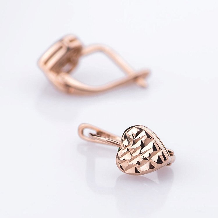 Золоті дитячі сережки "Серце" с04577 від ювелірного магазину Онікс - 2