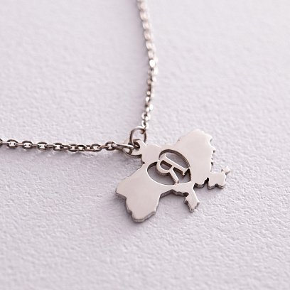 Кольє "Я люблю Україну" у сріблі 4036 №3