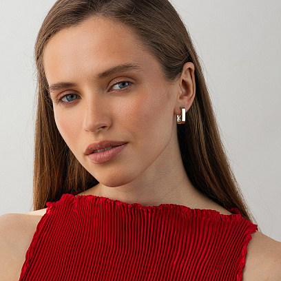 Серьги "Jane" в желтом золоте с09774 №4