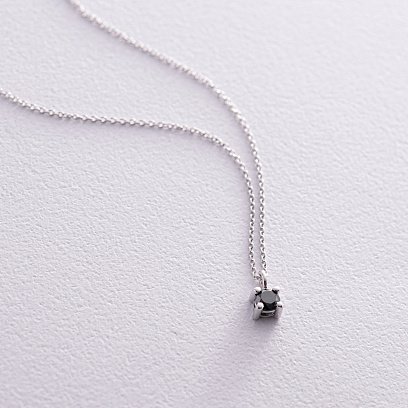 Золотое колье с черным бриллиантом колб0099y №3