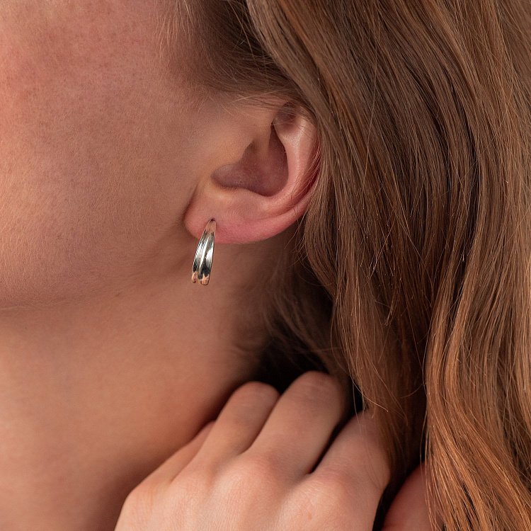 Серебряные серьги - пусеты "Сара" 122999 от ювелирного магазина Оникс - 2