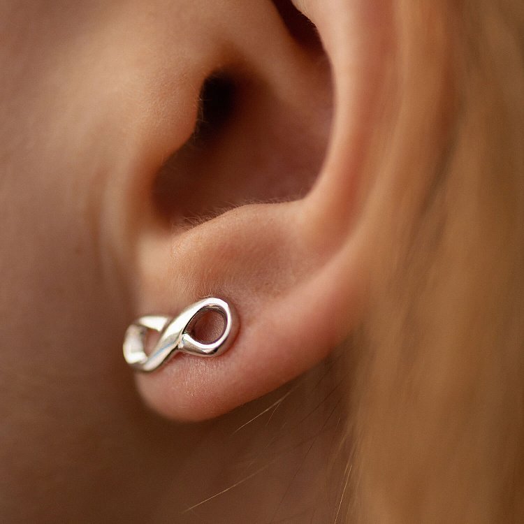 Золоті сережки - пусети "Нескінченність" с07071 від ювелірного магазину Онікс - 2