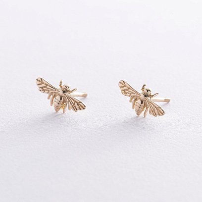 Золотые серьги - пусеты "Оса" с07928 №3