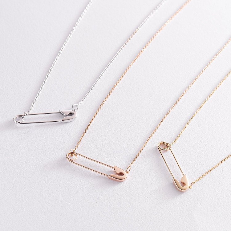 Колье "Булавка" в белом золоте кол02252 от ювелирного магазина Оникс - 16