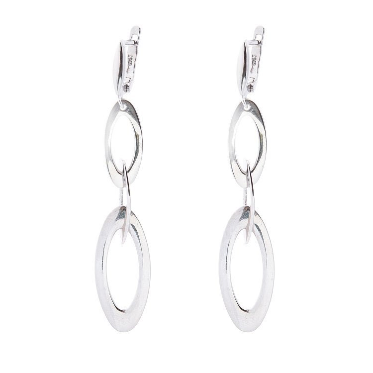 Серебряные серьги без камней 122243 от ювелирного магазина Оникс - 1