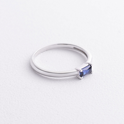 Срібна каблучка з синтетичним сапфіром 1923/1р-HSPH №2