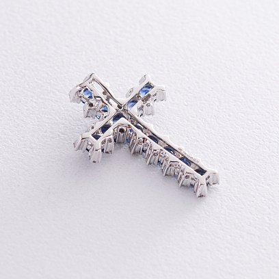 Золотий хрестик (сапфіри, діаманти) п545 №3