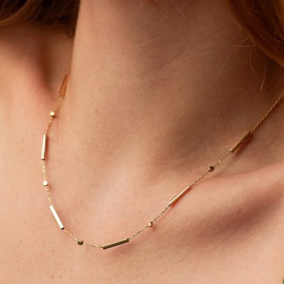 Кольє - ланцюжок у жовтому золоті кол02462 №2