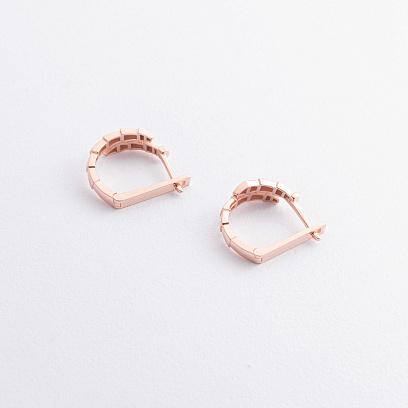 Сережки "Змії" у червоному золоті с09456 №3